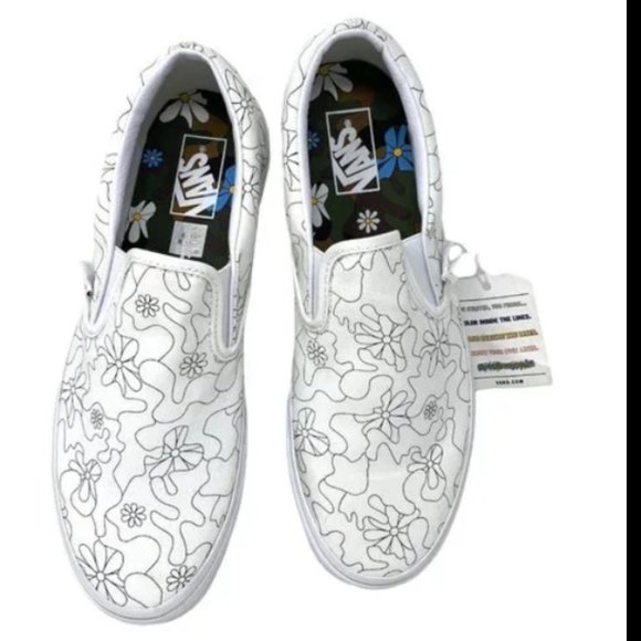 Vans Other - Vans Classic Slip ON Camo Daisy SB Casual White Shoes Men's Size VN0A33TB9HZ